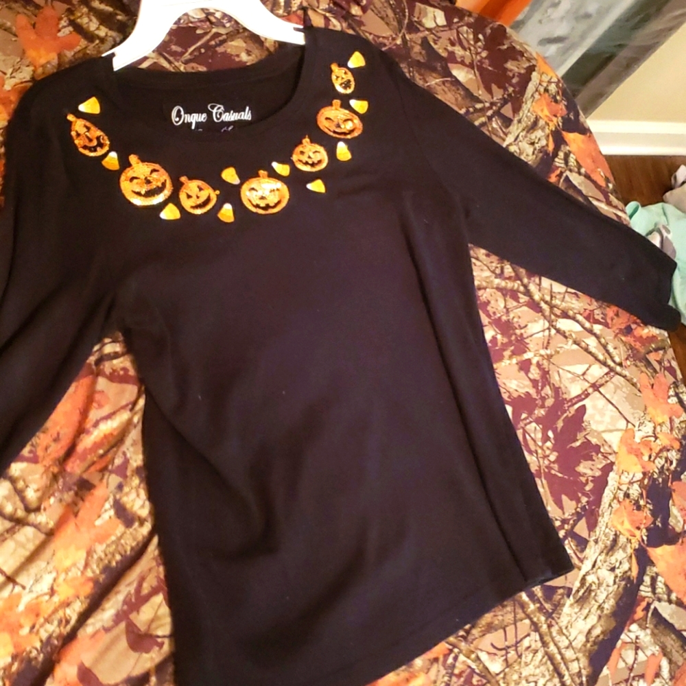 Pumpkin 🎃 black long sleeve shirt